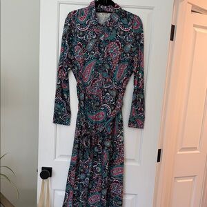 Boden Paisley Print Long Sleeve Dress